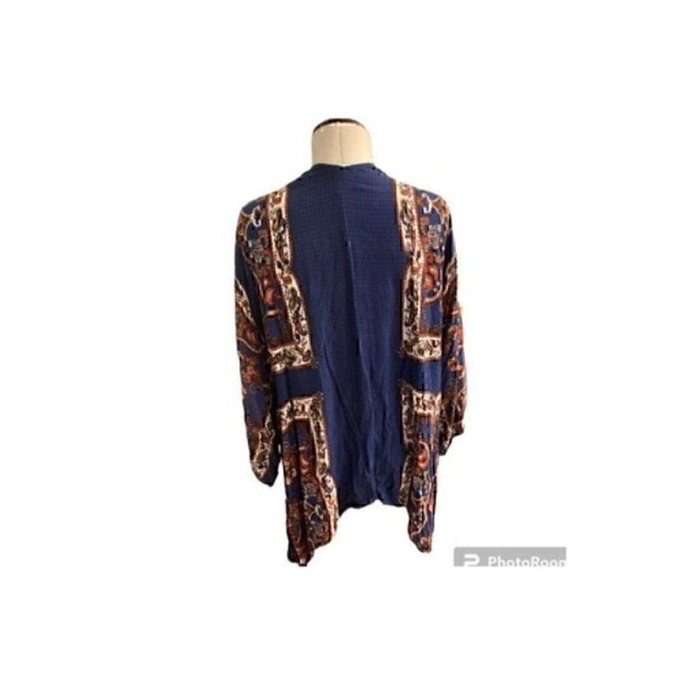 Flying Tomato, Navy Blue Cardigan with Embroidery  Drawstring Bell Sleeves S - Picture 8 of 9